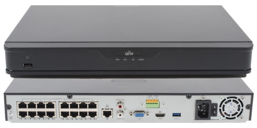 NVR302-16S-P16 - 16-ти канальный сетевой видеорегистратор с поддержкой записи 8MP, 2 SATA-интерфейсами и 16-ю PoE-портами. Серия Easy.