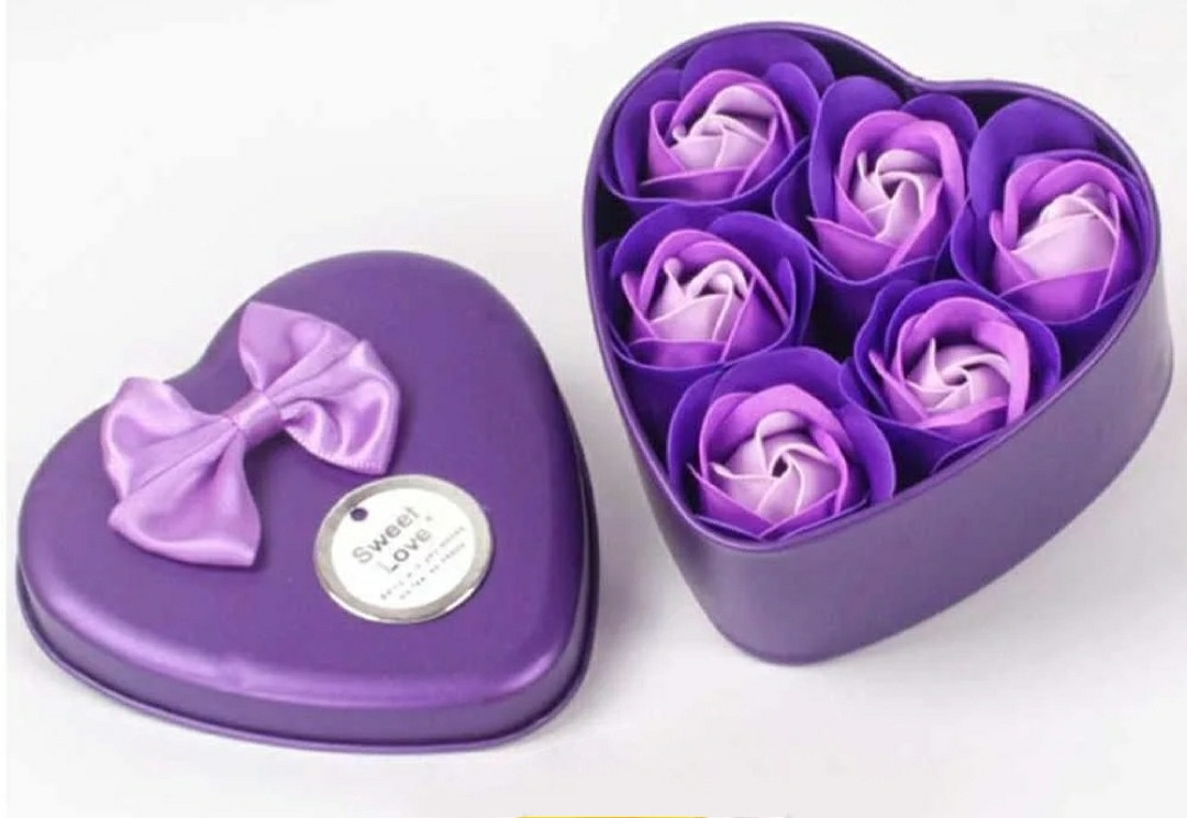 Ароматизированное мыло для ванны Розы с лепестками 6 шт фиолетовый набор - фото 2 - id-p73184316