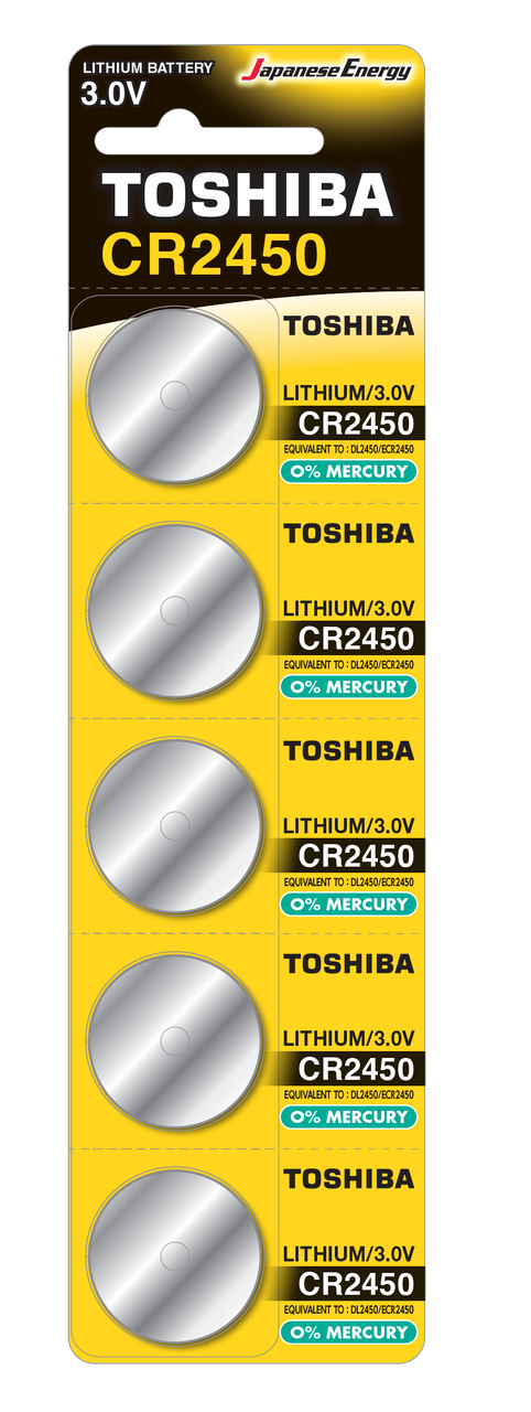 Батарейка алкалиновая таблетка Toshiba CR2450 PW BP-5N (код705), фото 1