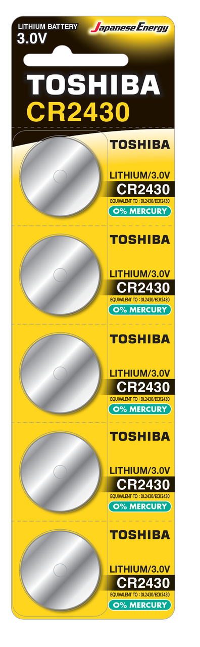 Батарейка алкалиновая таблетка Toshiba CR2430 PW BP-5N (код704).