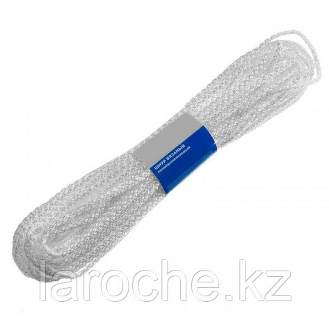 Шнур вязаный полипропиленовый СИБИН с сердечником, белый, длина 20 метров, диаметр 3 мм, фото 2