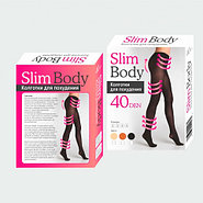 Колготки для похудения SLIM BODY с 3D эффектом [40 den] (Размер-3 / Телесный), фото 4