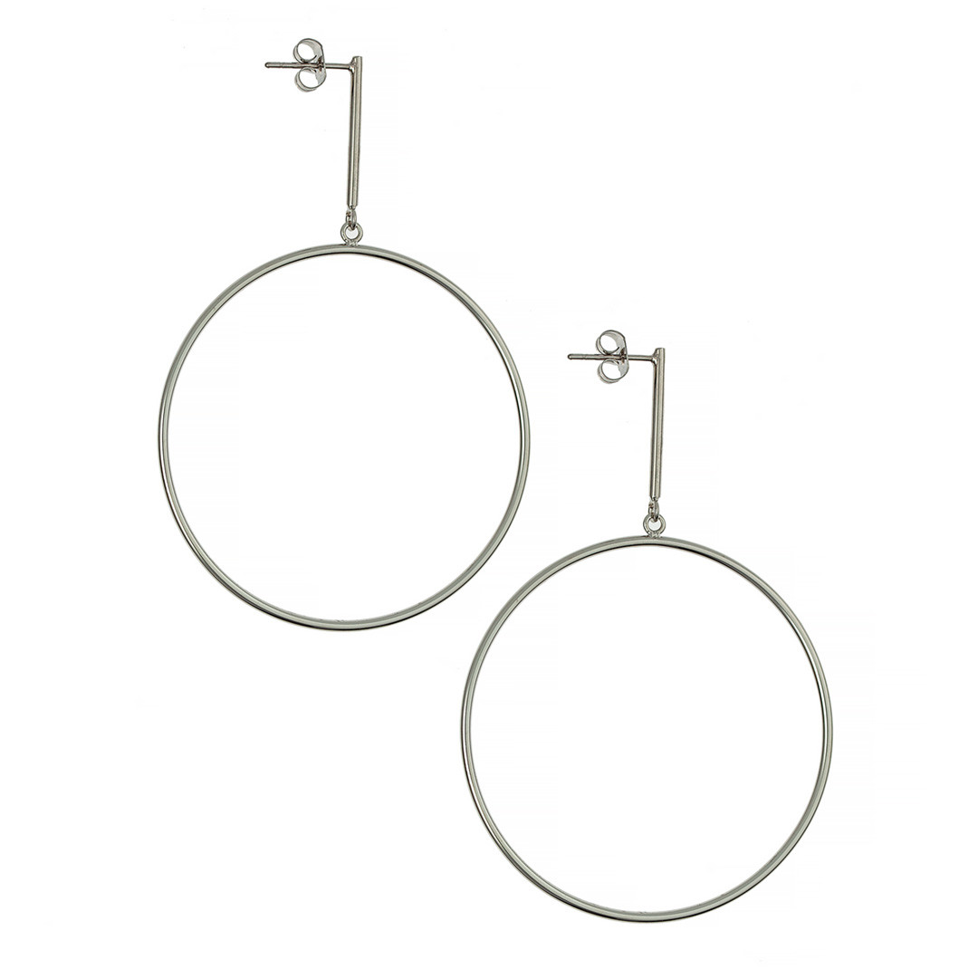 Серьги - кольца Brosh Jewellery Итальянская сталь. (Серебро)