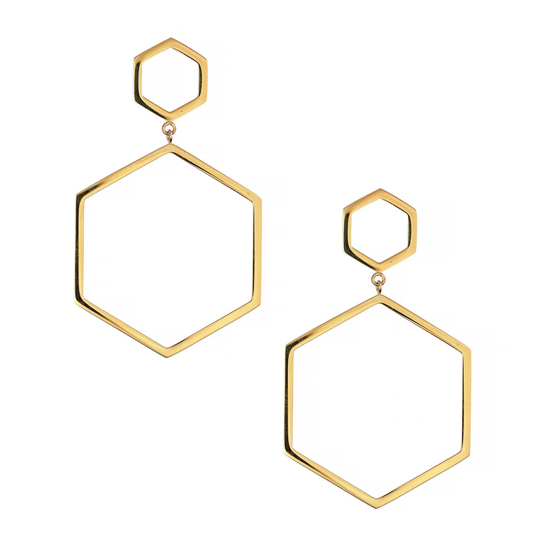 Серьги - кольца Brosh Jewellery Итальянская сталь. (Золото)