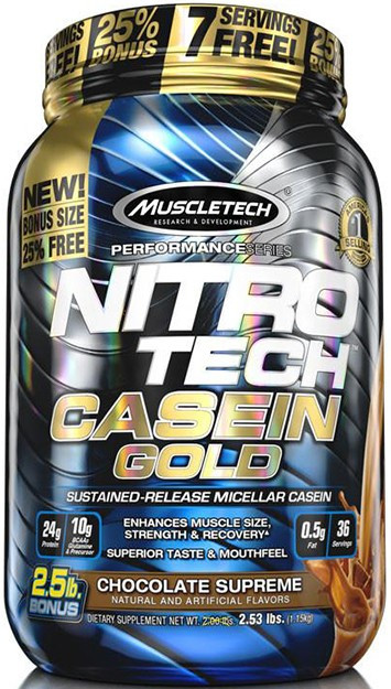 Протеин / Казеин / Ночной Nitro-Tech Casein Gold, 2,5 lbs. - фото 1 - id-p73215252
