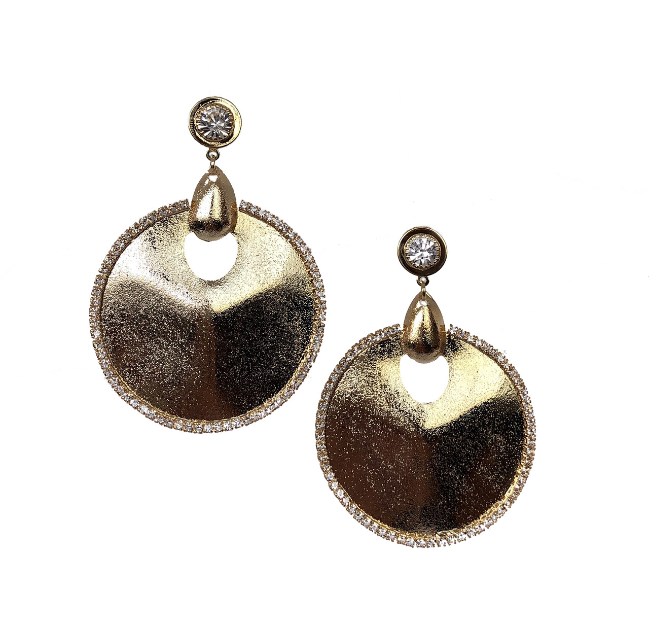 Вечерние серьги Brosh Jewellery. Цвет- золото.