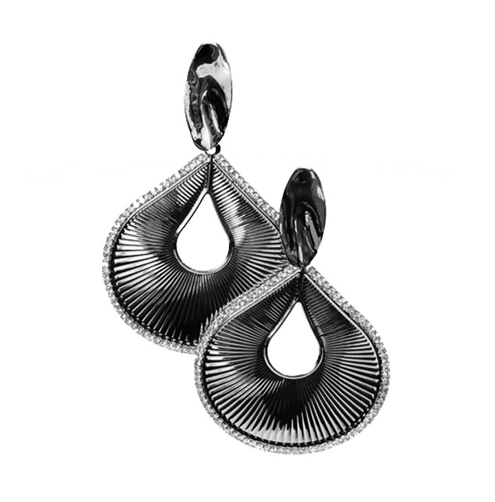 Вечерние серьги Brosh Jewellery. Цвет- серебро