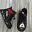 Ботинки черные shoes, красно-черные, фото 4
