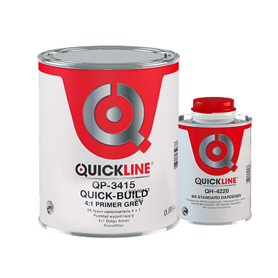 Новый грунт Quick-Build от Quickline QP-3417 0,8 л темно-серый и отвердитель QH-4220 0,2 мл - фото 1 - id-p73240872