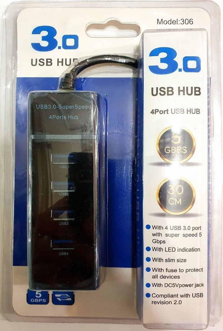 Расширитель USB 4 порта 3.0, 306