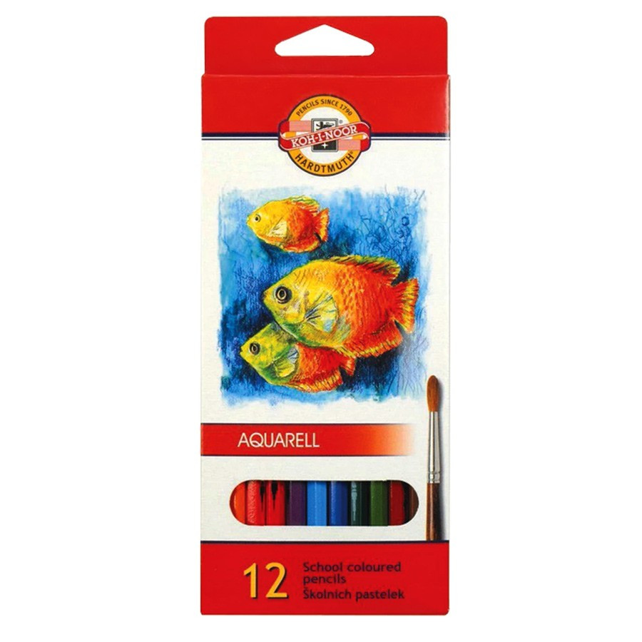 Koh-I-Noor Акварельные Цветные Карандаши «Рыбки», 12 цветов