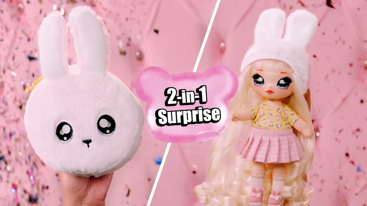 NA! Na! Na! Surprise Aubrey Heart кролик - мягкие куклы с животным-помпоном-сумочкой от MGA