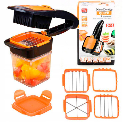 Овощерезка Nicer Dicer Quick 5-в-1 суперкомпактная с контейнером - фото 2 - id-p73292117