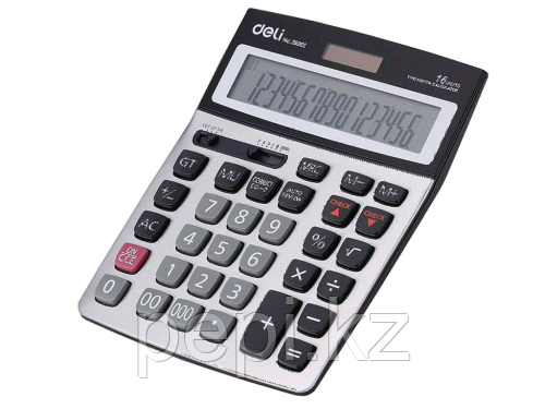 Калькулятор настольный DELI "39265" 16 разрядный серый - фото 1 - id-p73383859