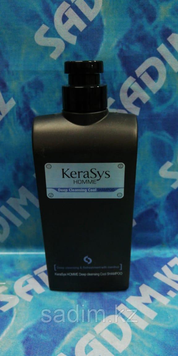 Kerasys Homme Deep Cleansing Cool Shampoo - Мужской освежающий шампунь с ментолом (550 мл)