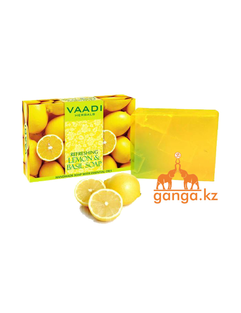 Мыло с лимоном и базиликом (Lemon and basil soap VAADI Herbals), 75 гр