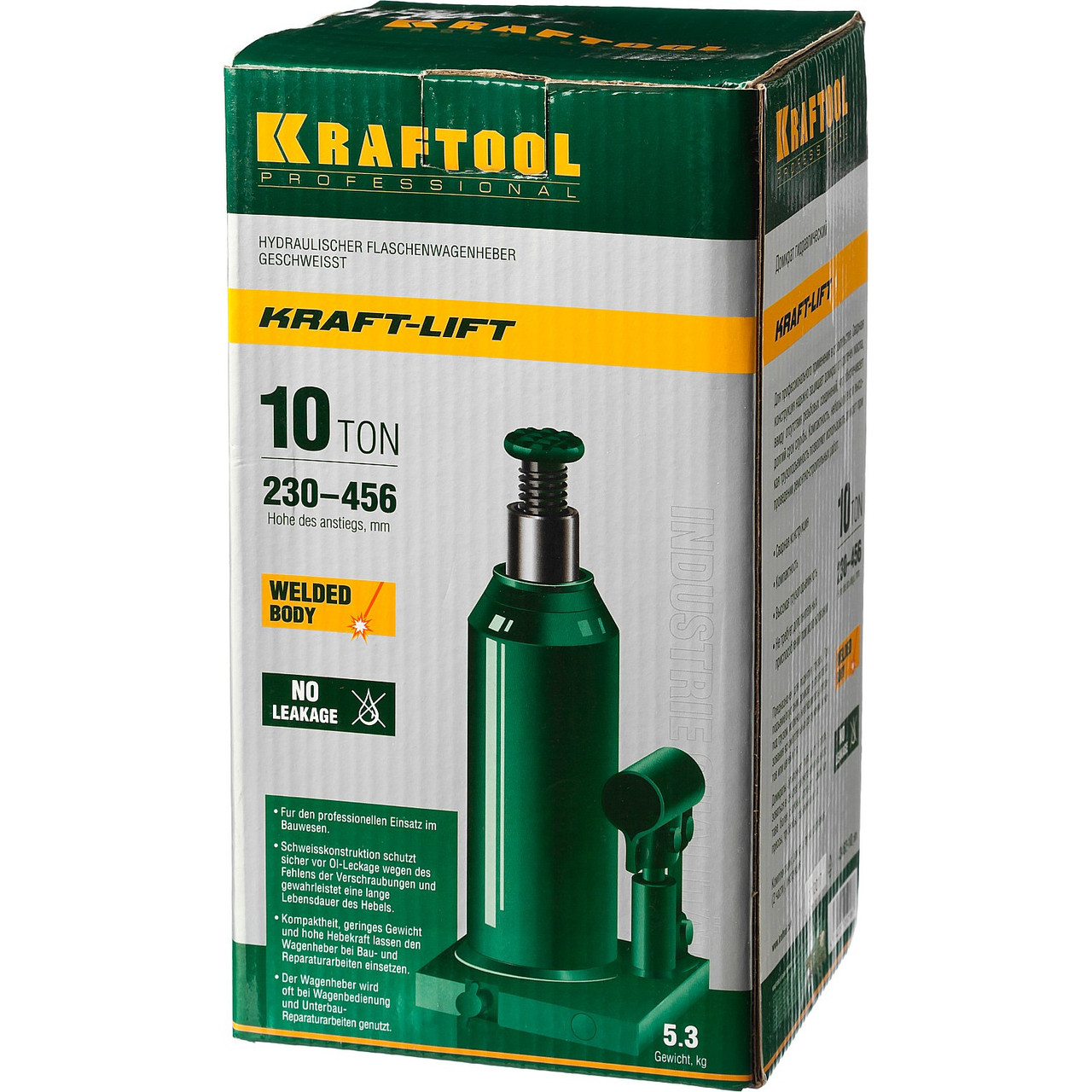 KRAFTOOL KRAFT-LIFT 10т, 230-460мм домкрат бутылочный гидравлический, KRAFT BODY (43462-10_z01) - фото 6 - id-p73438200