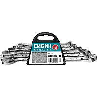 Набор комбинированных гаечных ключей 6 шт, 6 - 14 мм, СИБИН (27089-H6_z01)