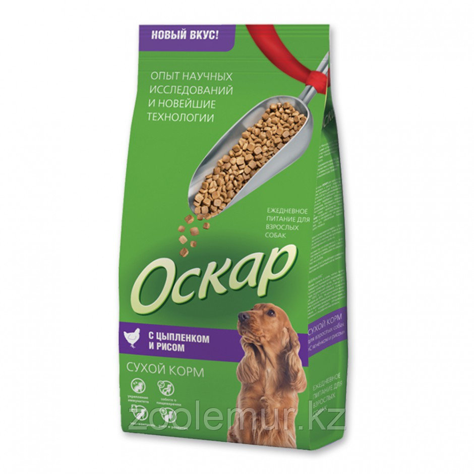 Сбалансированный Сухой корм "Оскар" для собак средних пород с цыпленком и рисом 2 кг