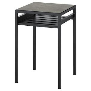Столик с двусторонней столешницей НИБОДА черный/бежевый ИКЕА, IKEA, фото 2