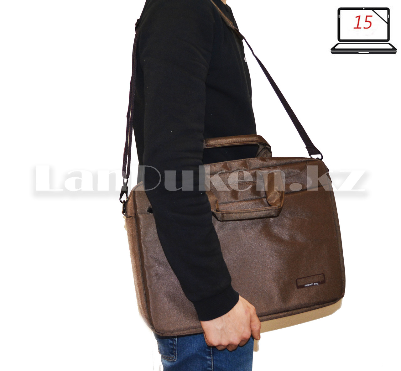 Сумка для ноутбука 15 дюймов Наплечная сумка 30 см х 40 см х 5 см Fopati bag (хаки) - фото 2 - id-p73455726