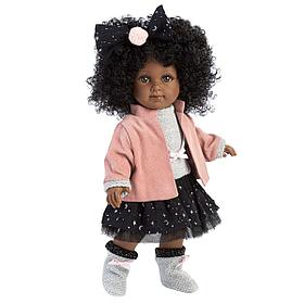 Кукла Llorens Зури мулатка в розовом жакете и черной кружевной юбке