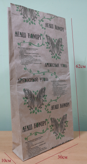 Бумажная упаковка для древесного угля 3 кг 62 х 30 х 10