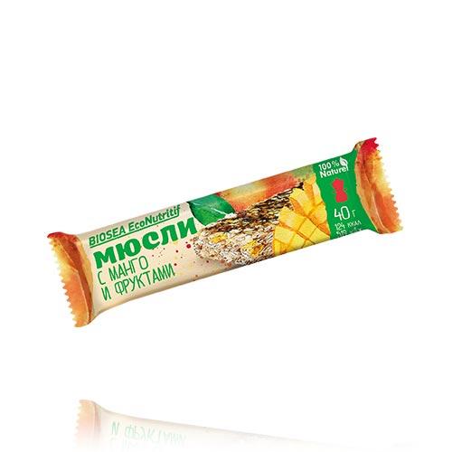 Батончик мюсли прессованные с манго и фруктами (Франция) Biosea EcoButritif