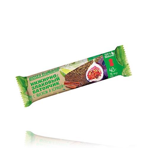 Батончик инжирно-злаковый с яблоком и корицей (Франция) Biosea Nutritif