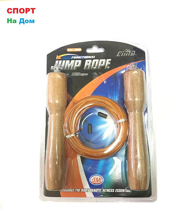 Тросовая скакалка Sunlin Sports Jump Rope с деревянной ручкой, фото 2