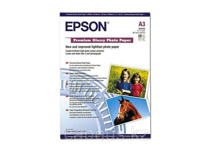 Фотобумага Epson Premium Glossy Photo Paper, A3, 255 г/м2, 20 листов (C13S041315) - фото 1 - id-p73486816