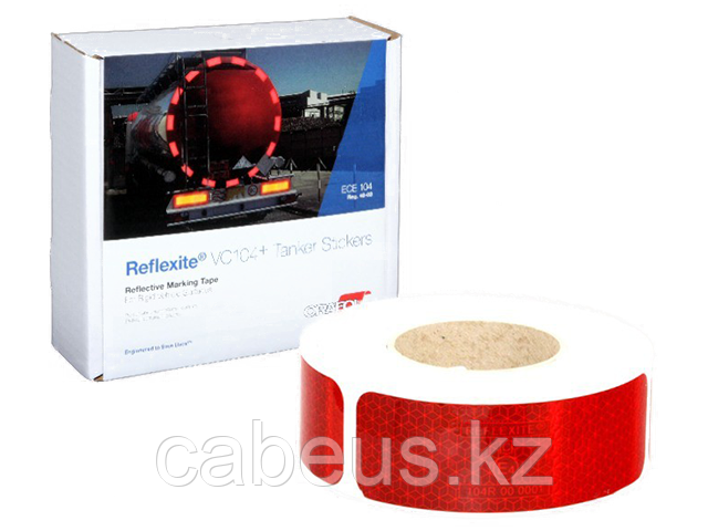 Светоотражающая лента Oralite/Reflexite VC104+ Tanker Stickers для жесткого борта, для цистерн, красная - фото 1 - id-p73487409