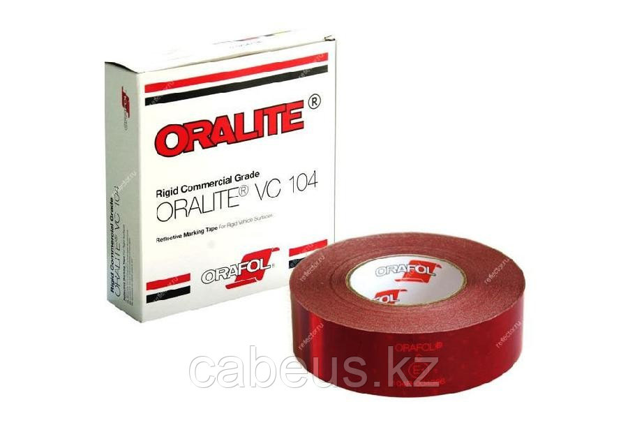Светоотражающая лента Oralite/Reflexite VC104 Rigid Grade Commercial для жесткого борта, красная 0.05x50 м