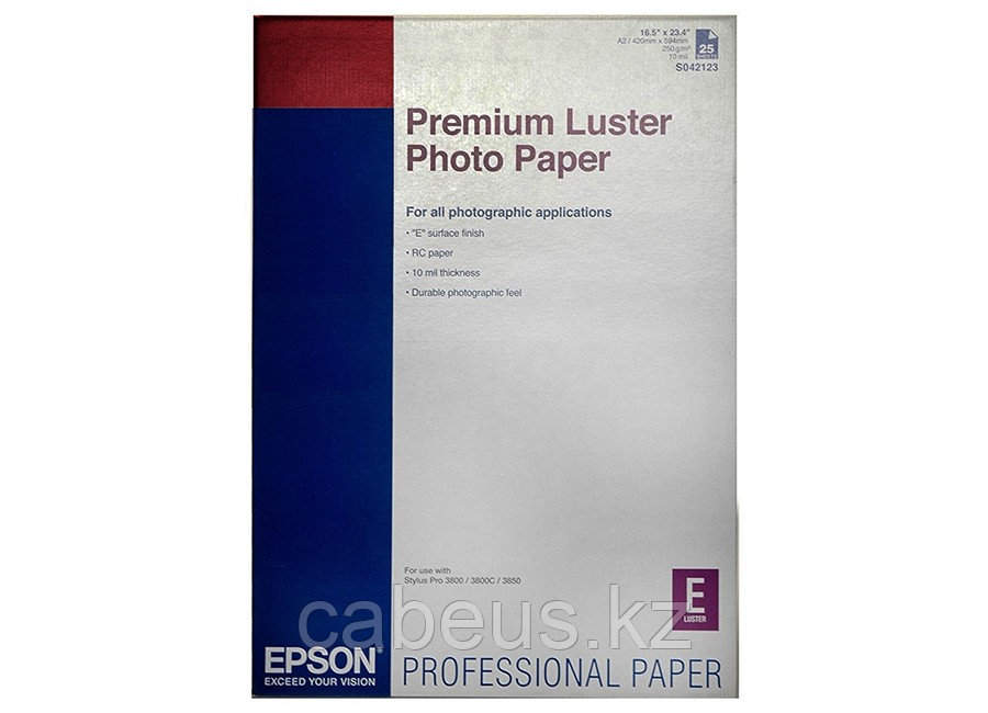 Фотобумага Epson Premium Luster Photo Paper A2, 235 г/м2, 25 листов (C13S042123)