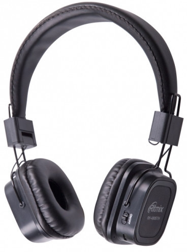 RITMIX RH-480BTH Гарнитура Bluetooth+ кабельное подключение + встроенный FM-приемник, MP3, черный