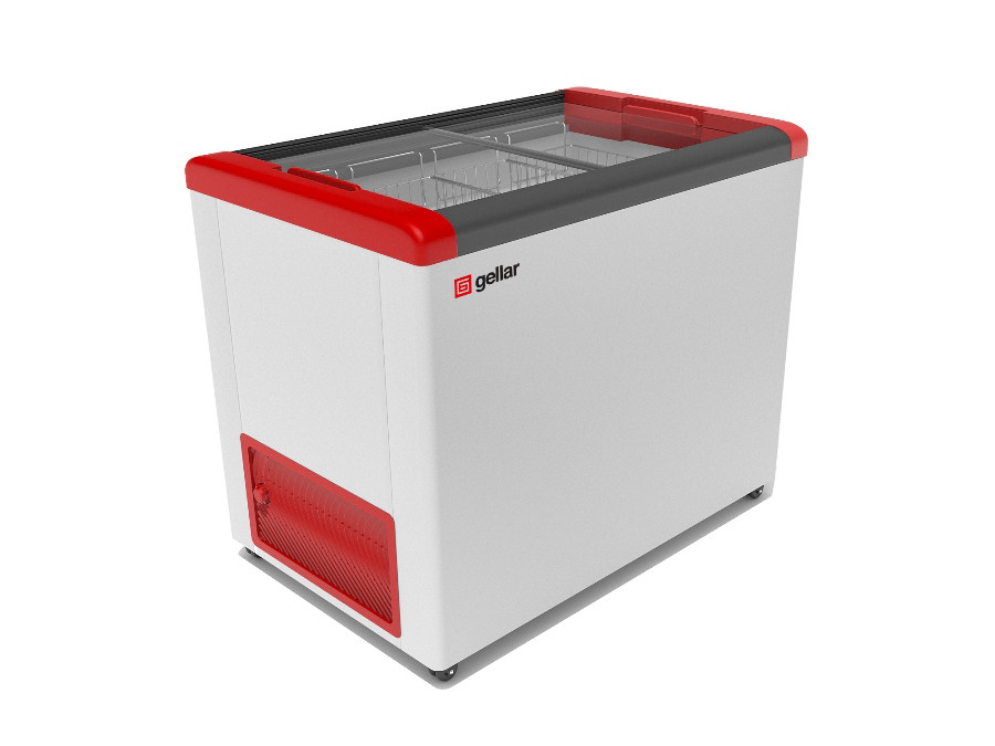 Морозильный ларь Gellar FG 500 C прямое стекло красный