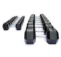 Гантели с резиновым покрытием, шестигранные