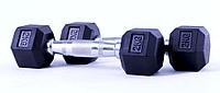 Гантели с резиновым покрытием, шестигранные 2,5+2,5кг