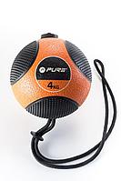 Медицинбол на веревке PURE2IMPROVE MEDICINE BALL WITH ROPE 4 кг