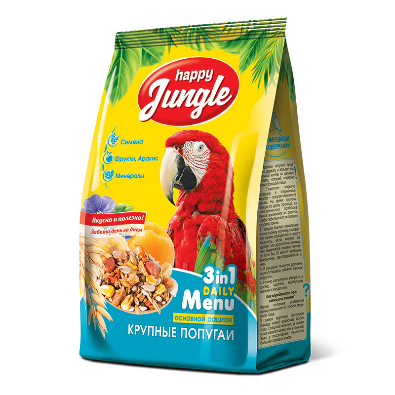 Корм для крупных попугаев Happy Jungle