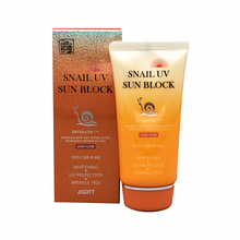 Солнцезащитный крем с экстрактом улиточного муцина Jigott Snail UV Sun Block SPF 50+/PA+++ (100мл)