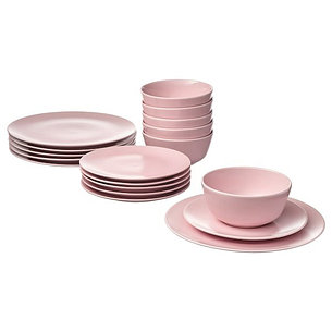 Сервиз ДИНЕРА 18 предметов светло-розовый ИКЕА, IKEA, фото 2