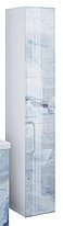 Пенал подвесной LACIO (Белый мрамор). Стеклянный фасад. Левый/Правый., фото 2