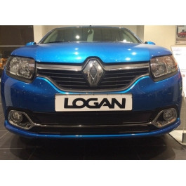 Защитная сетка/решетка радиатора для Renault Logan/Рено Логан 2014- - фото 1 - id-p7233101