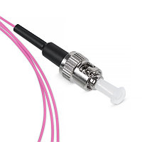 Предоконцованные волокна pigtail Cabeus, ST/UPC, OM4 50/125, 1,5м, чёрный хвостовик, цвет: розовый