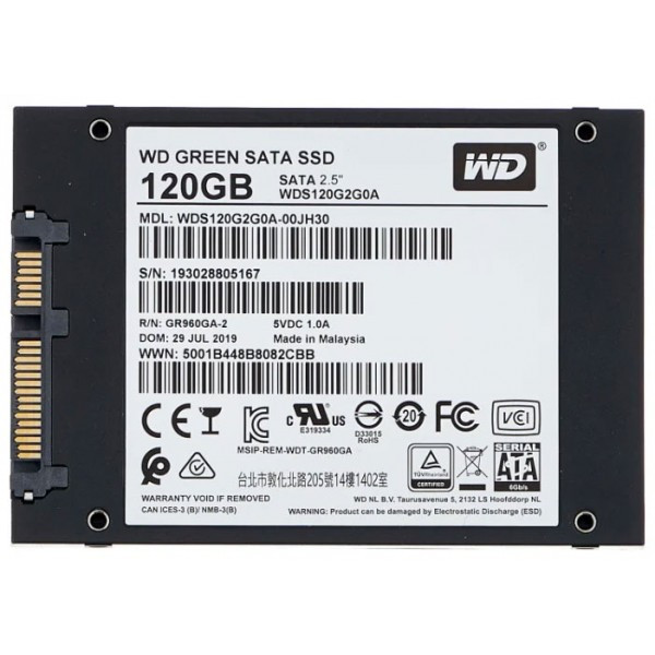 Твердотельный накопитель 120GB SSD WD GREEN 2.5 SATA3 R545Mb/s Толщина 7мм WDS120G2G0A - фото 3 - id-p73468405