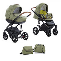 Коляска Tutis Mimi Style 2 в 1 Оливковый лён + Кожа хаки 73644707 Коляска Tutis Mimi Style 2 в 1 Оливковый лён + Кожа хаки