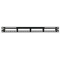 Коммутационная патч-панель Panduit QuickNet, 19, 1HU, портов: 24, порты в 1 ряд, цвет: чёрный, без модулей,