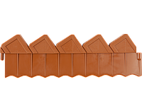 Ограждение GRINDA для клумб, цвет коричневый, 2 секции