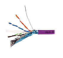 Кабель витая пара Molex, F/UTP, 4 пар., кат. 6, Ø 7,4мм, AWG23, LSZH, 1м катушка 500м, тип прокладки: внутри зданий, цвет: фиолетовый